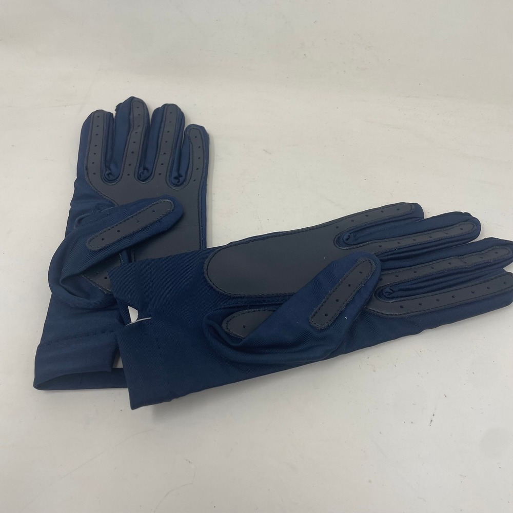 Vintage 1987 Sensations Knit Street Navy Blue Spandex Sport Driving Gloves OSFA - Picture 6 of 6